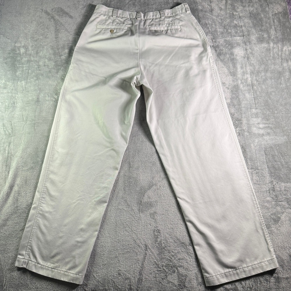 Nike Y2K Golf Flat Front Cotton Twill Chino Pants Mens 34x32 Stone Khaki - Picture 7 of 12